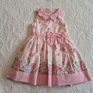 Floral Bunny Easter Pink Kids Dress